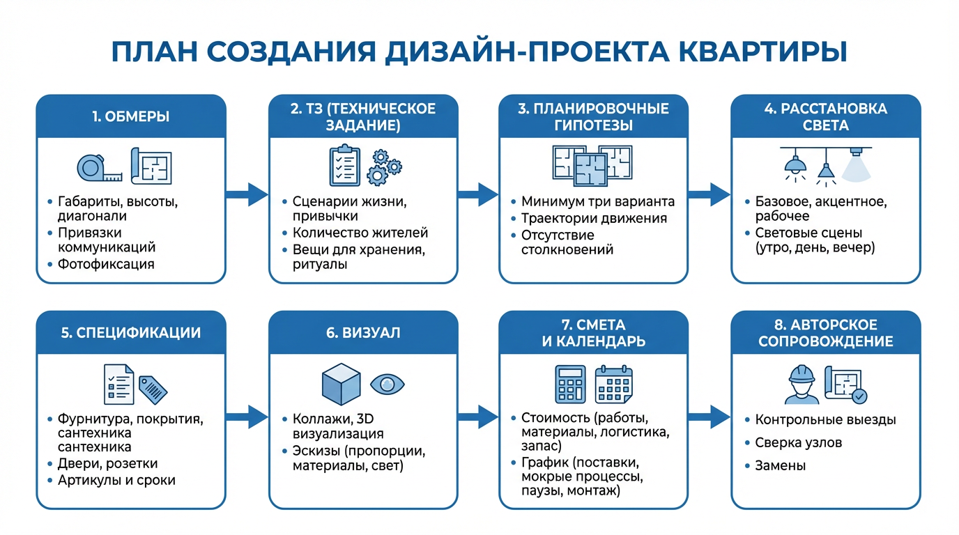 План создания дизайна-проекта квартиры